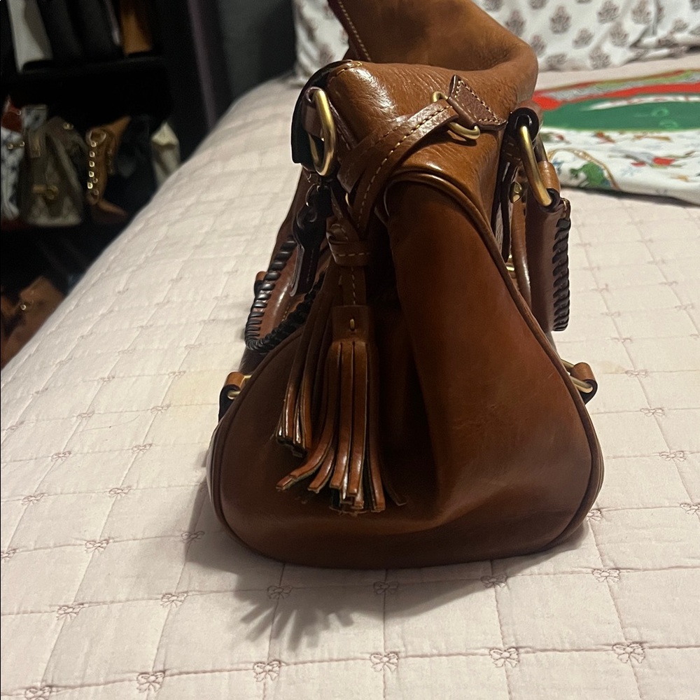 Dooney & Bourke Rich Brown Leather Satchel - Picture 7 of 9